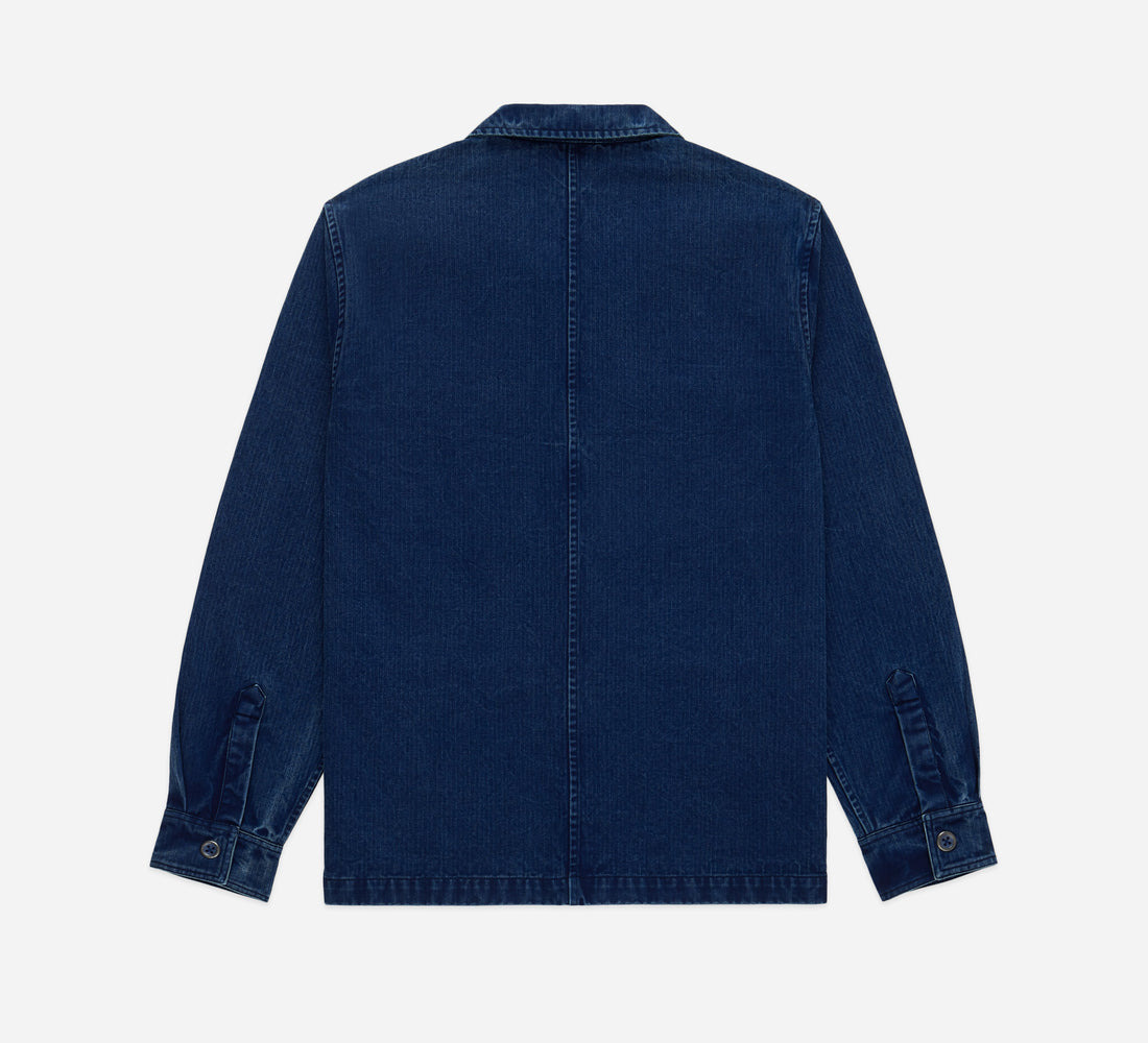 French Work Jacket - Indigo HBT - 2