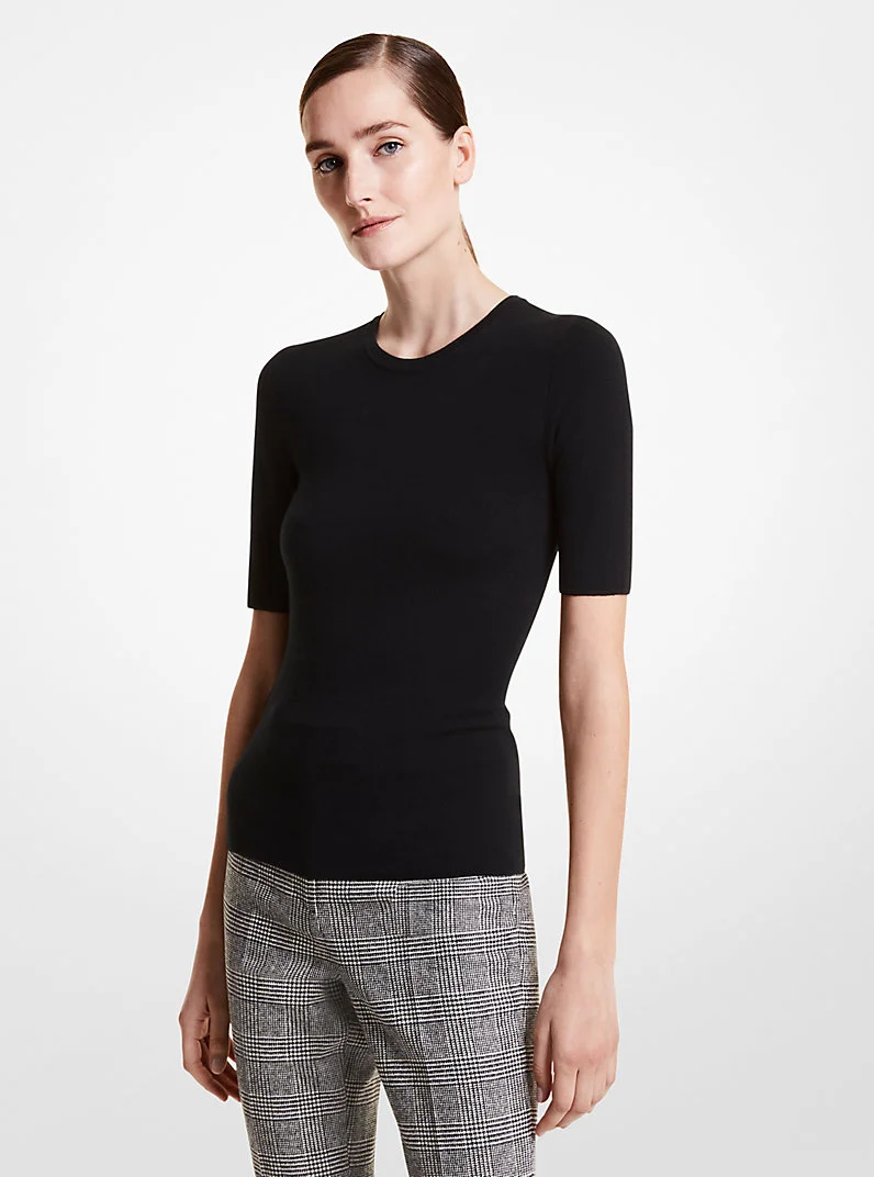 Cashmere Three-Quarter Sleeve Sweater - 1