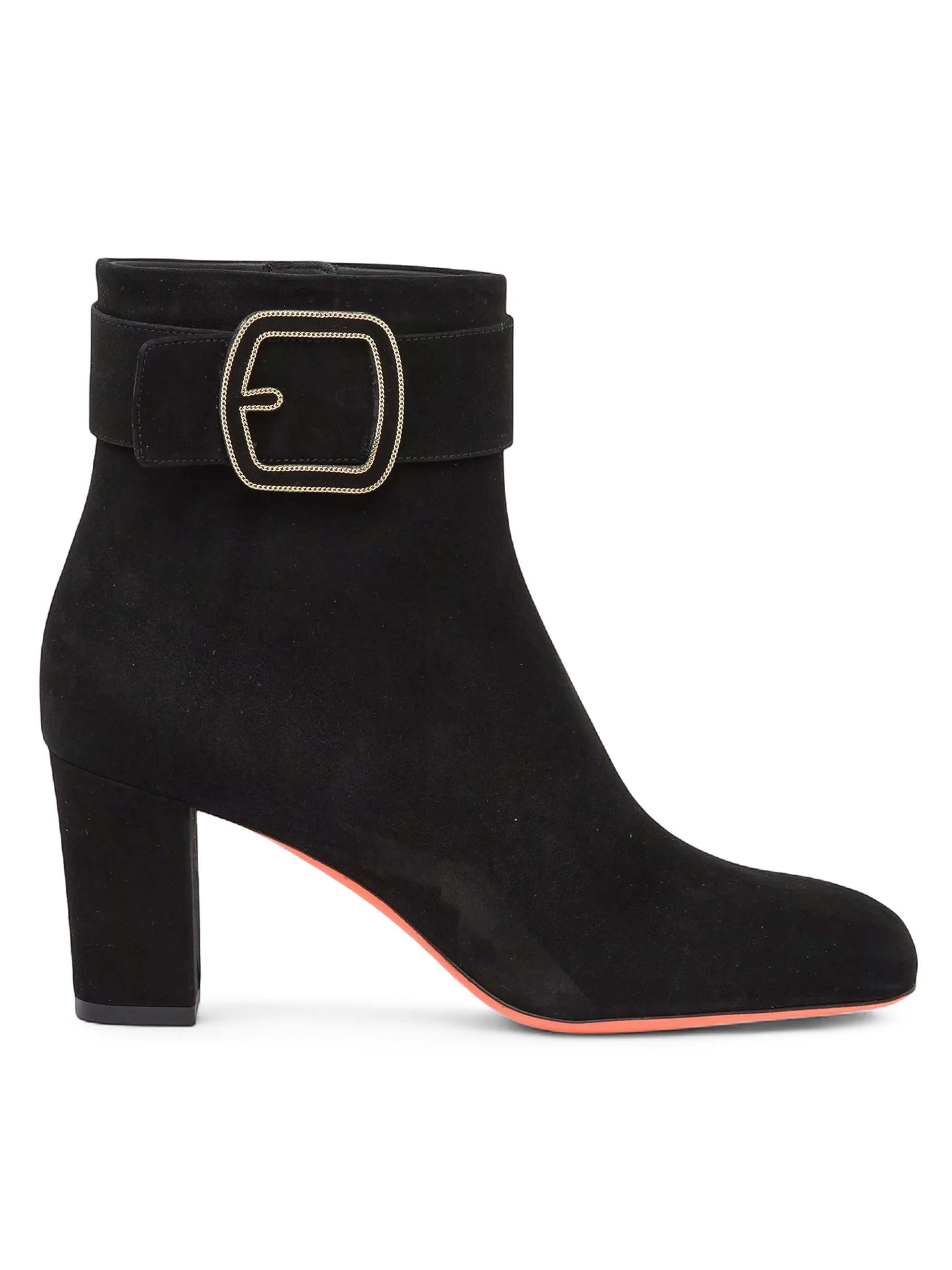 Women's Marta 70MM Suede Buckle Booties - Black - 1