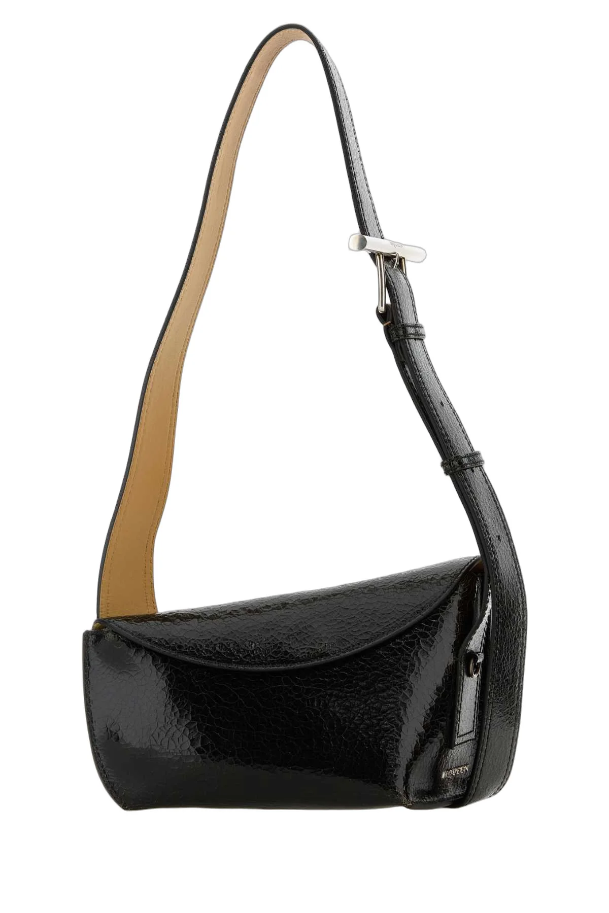 Alexander McQueen Textured Calf Leather Shoulder Bag — Black - 1