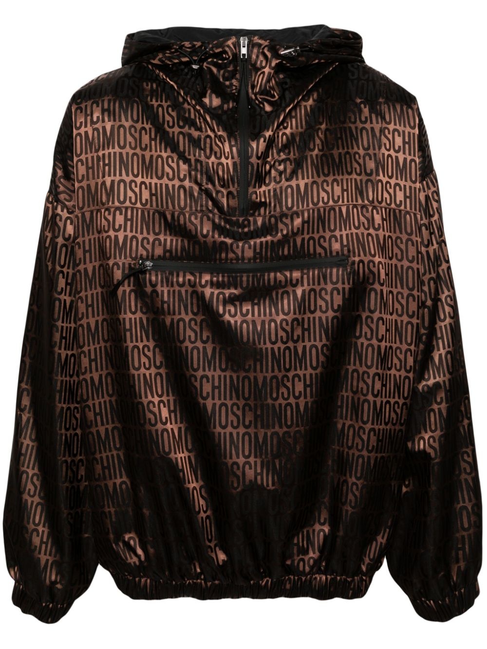 monogram-jacquard hooded jacket - 1