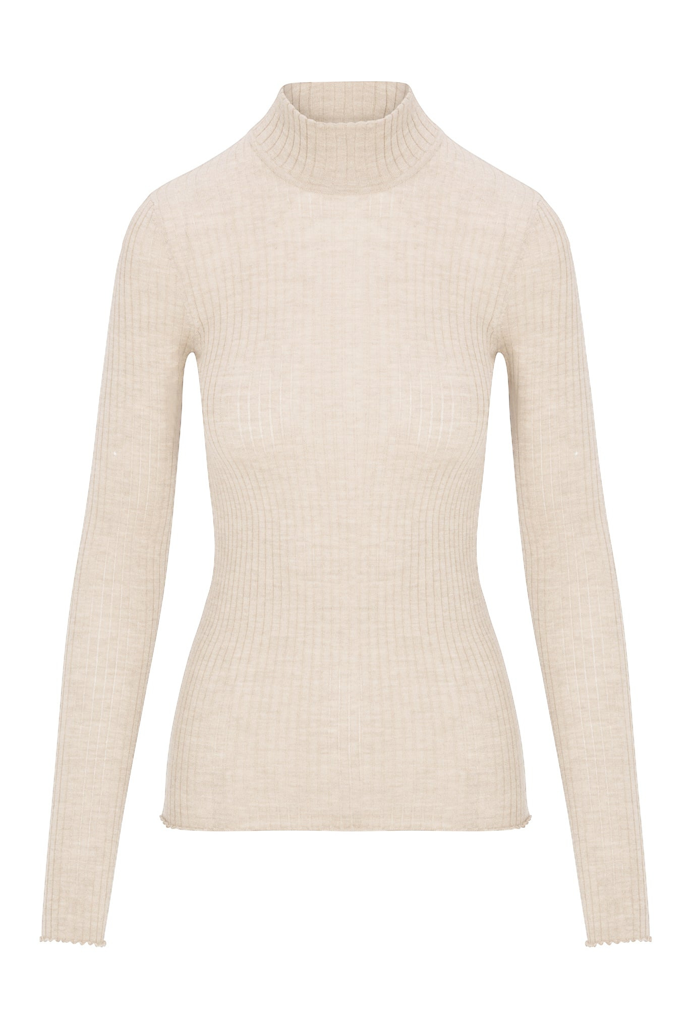 CHALK CASHMERE MOCK NECK - 7