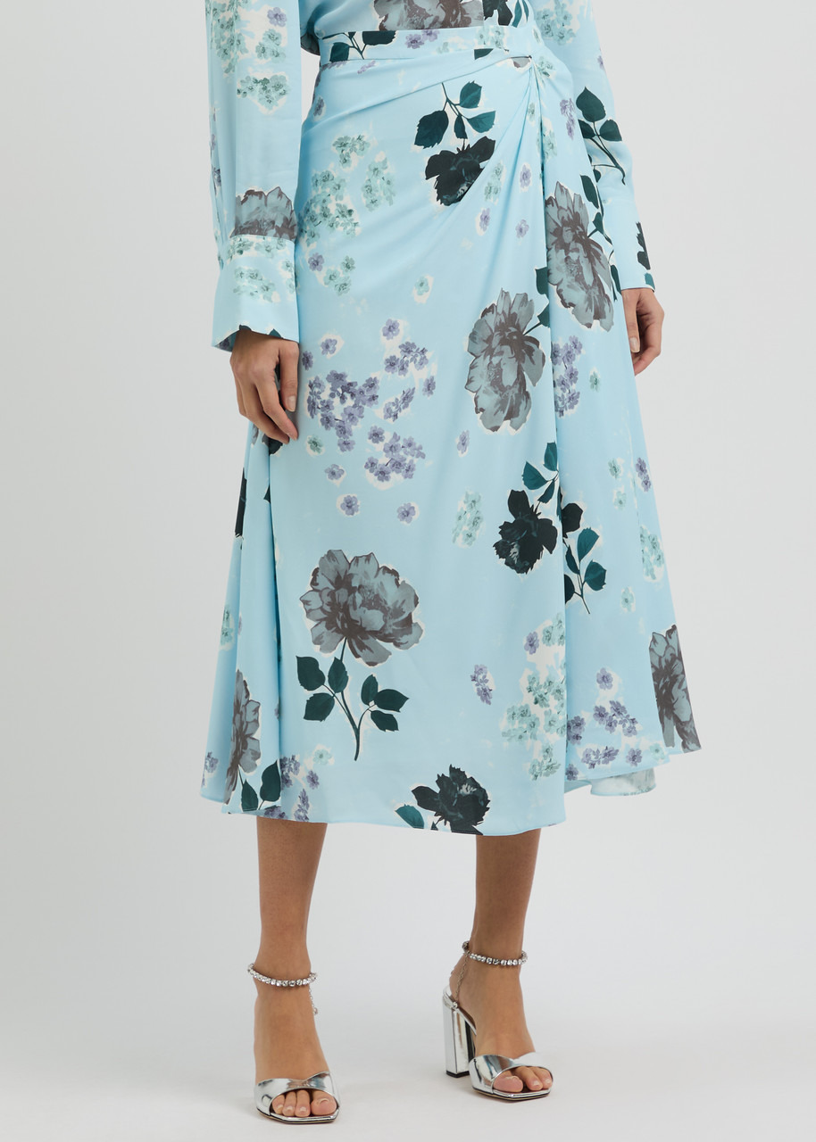 Erdem Floral-print Draped Midi Skirt - 2