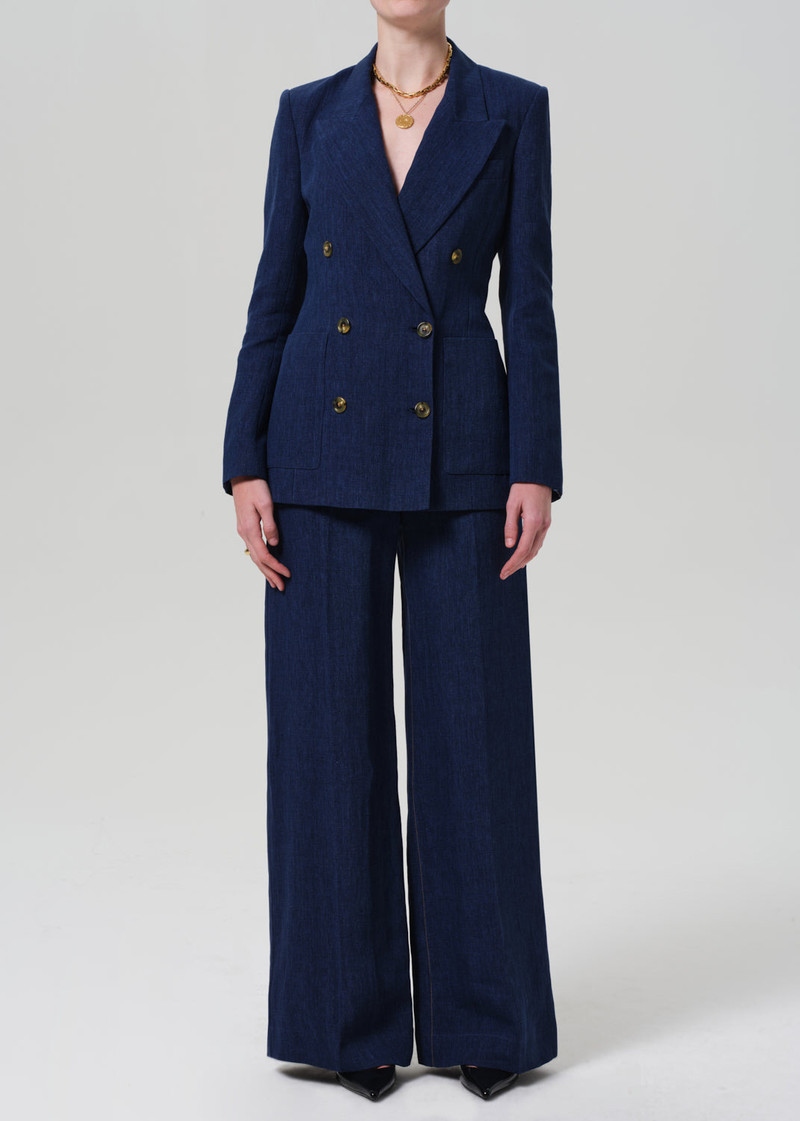 Chelsea Blazer Linen In Denim 6