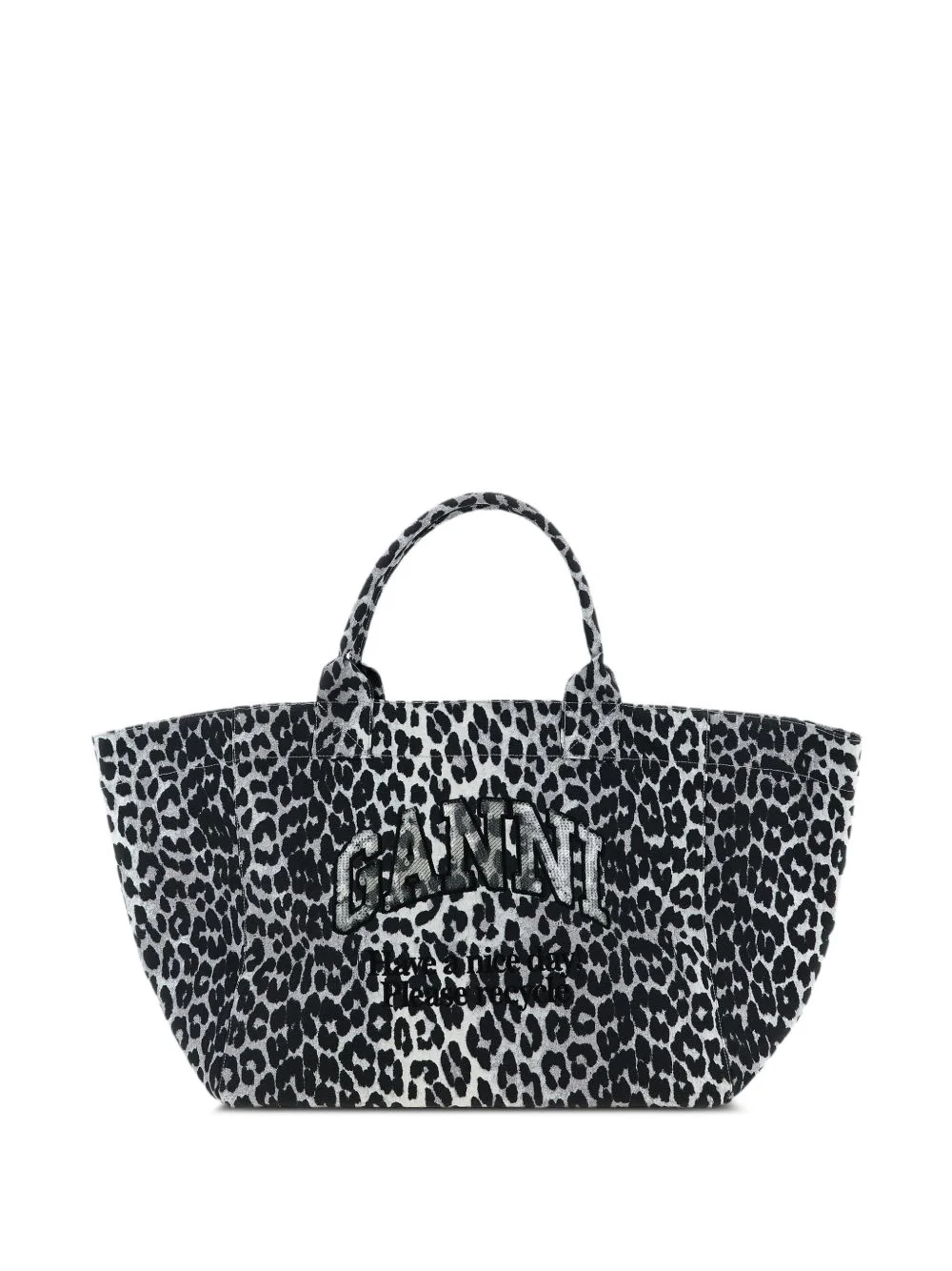 Leopard Sequin XXL appliqué tote bag - 1