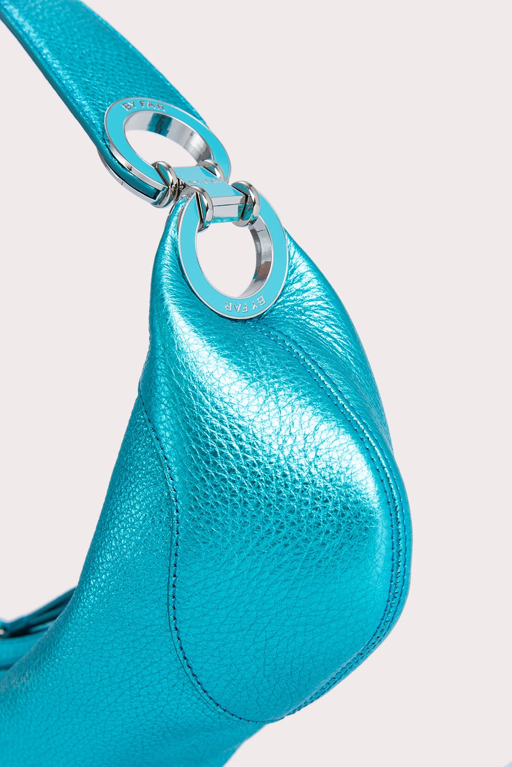 Mini Amira Aqua Metallic Grain Leather - 5