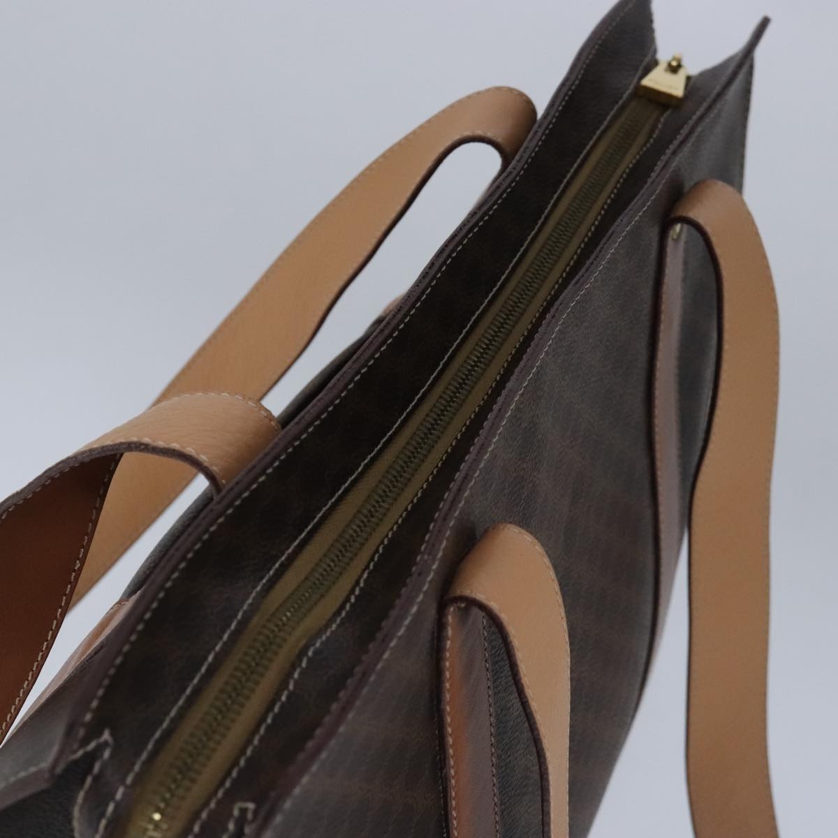 CELINE Macadam Canvas Tote Bag Pvc Leather Brown - 6