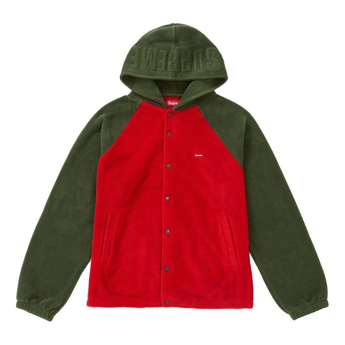 Supreme FW18 Polartec Hooded Raglan Coat 'Red' SUP-FW18-1097 - 1