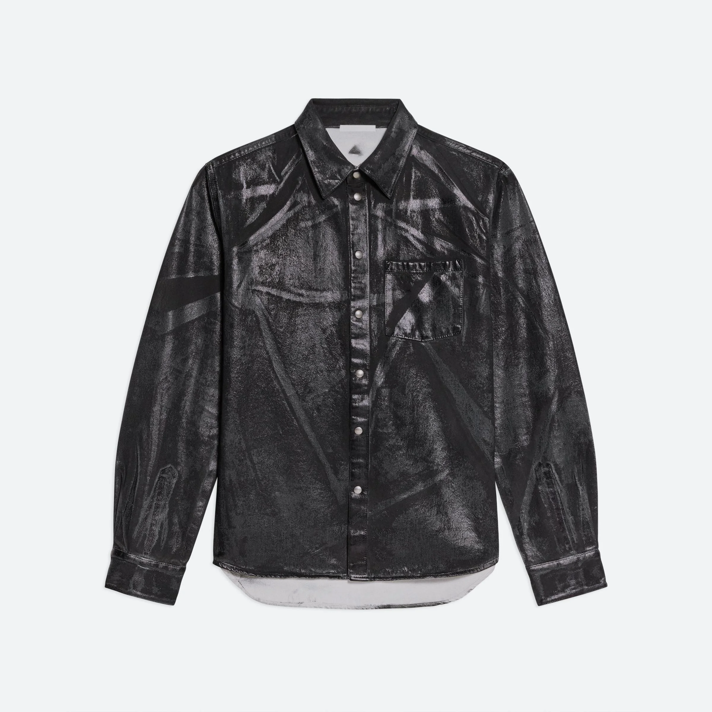 FOILED DENIM SHIRT JACKET - 1