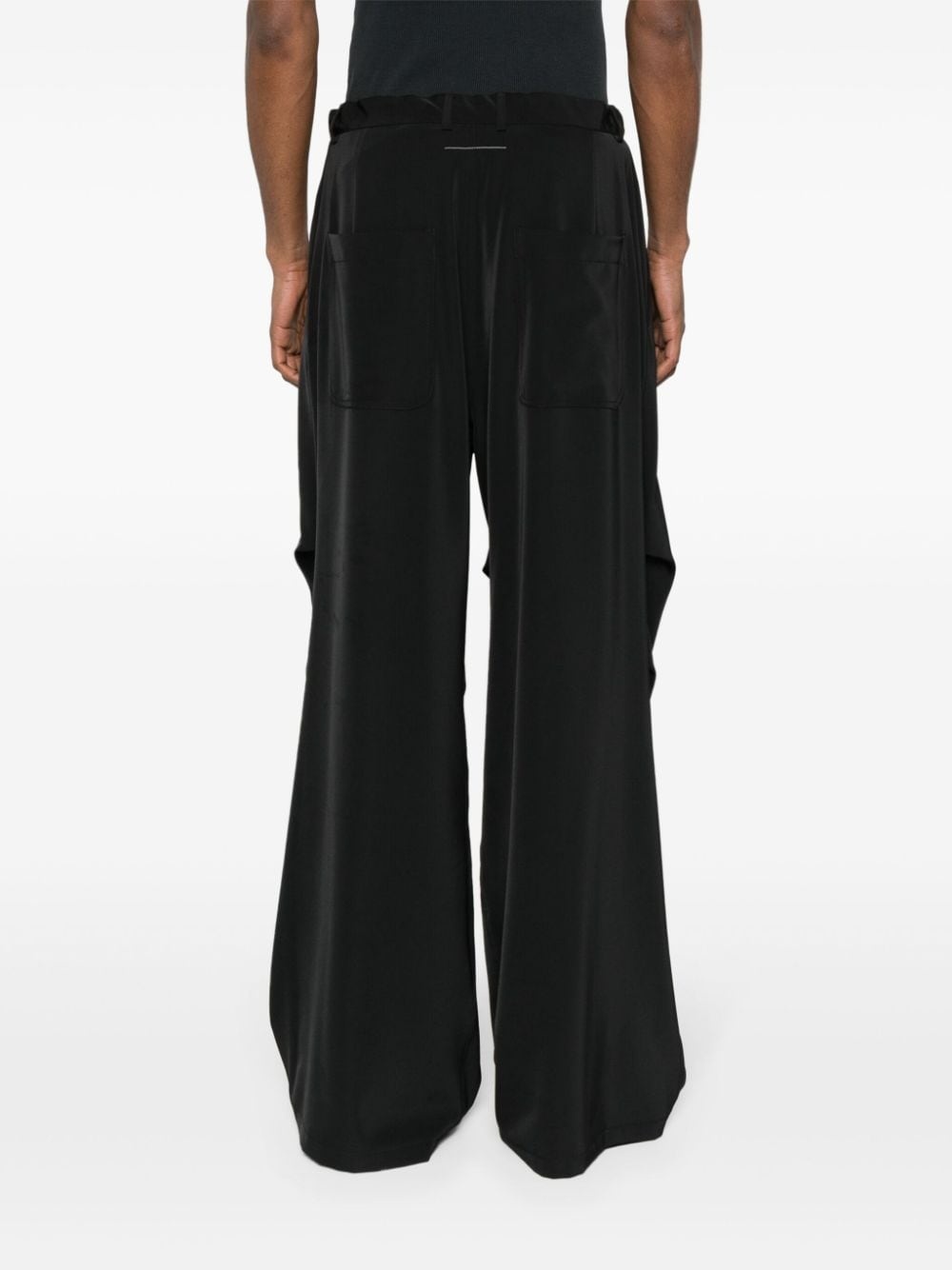gathered-detail drawstring wide trousers - 5