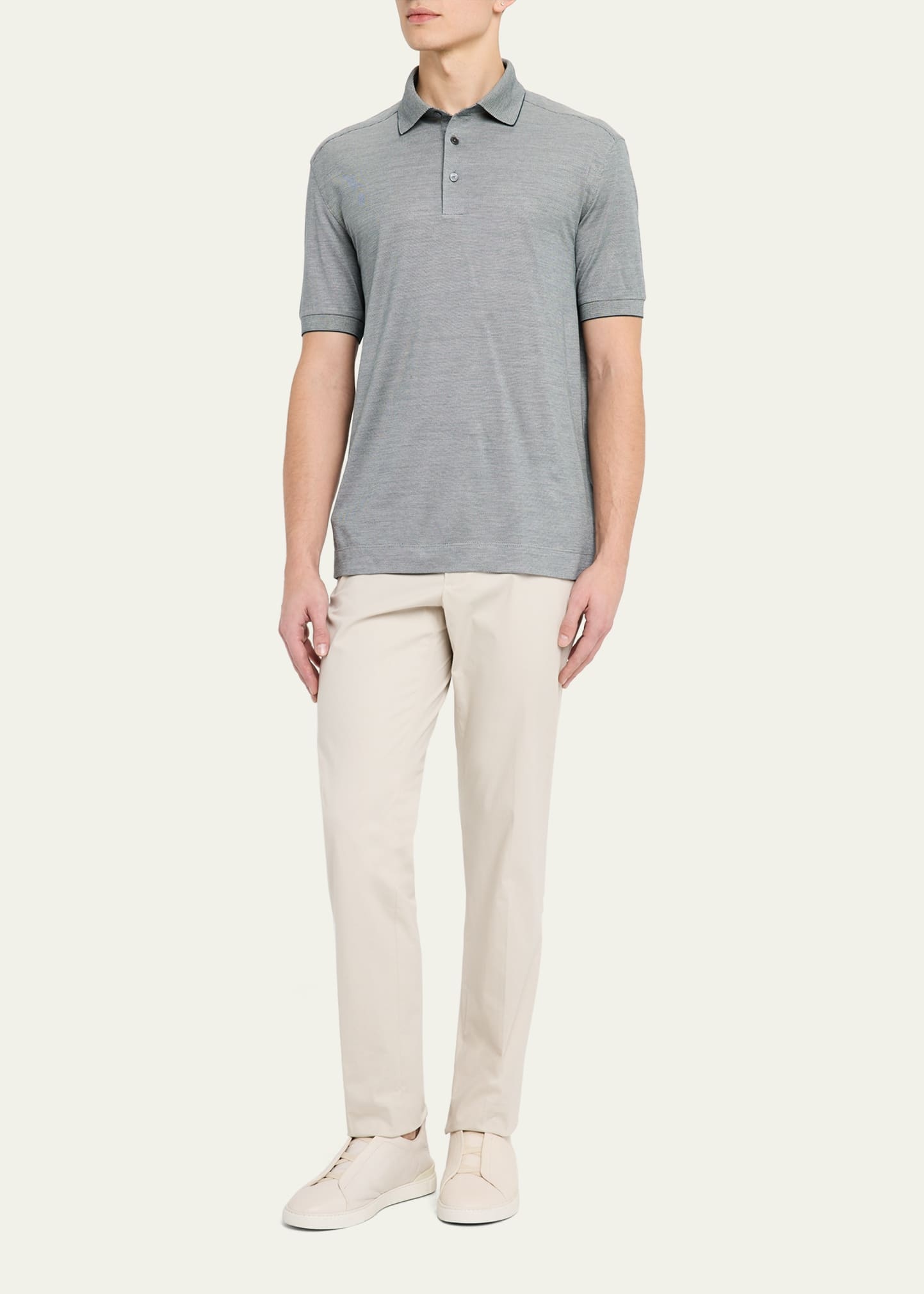 Men's Cotton and Silk Polo Shirt - 2
