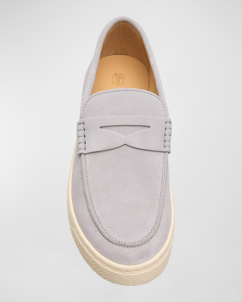 Men's Suede Moccasin Penny Loafers 6