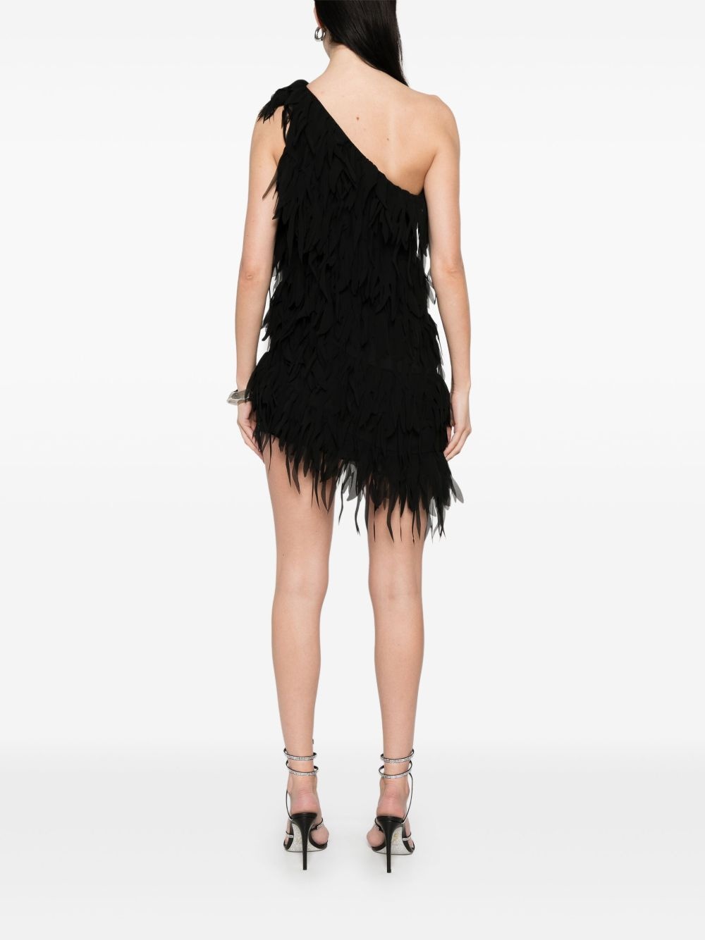 fringed georgette mini dress - 4