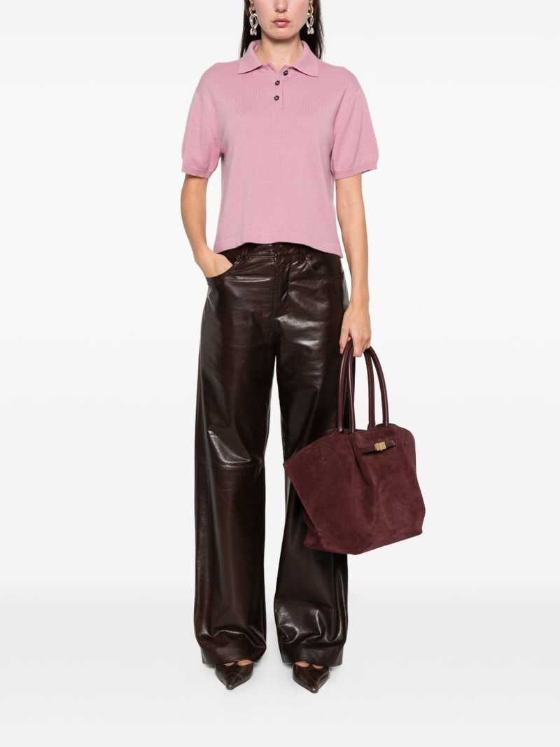 Allude buttoned polo top outlook