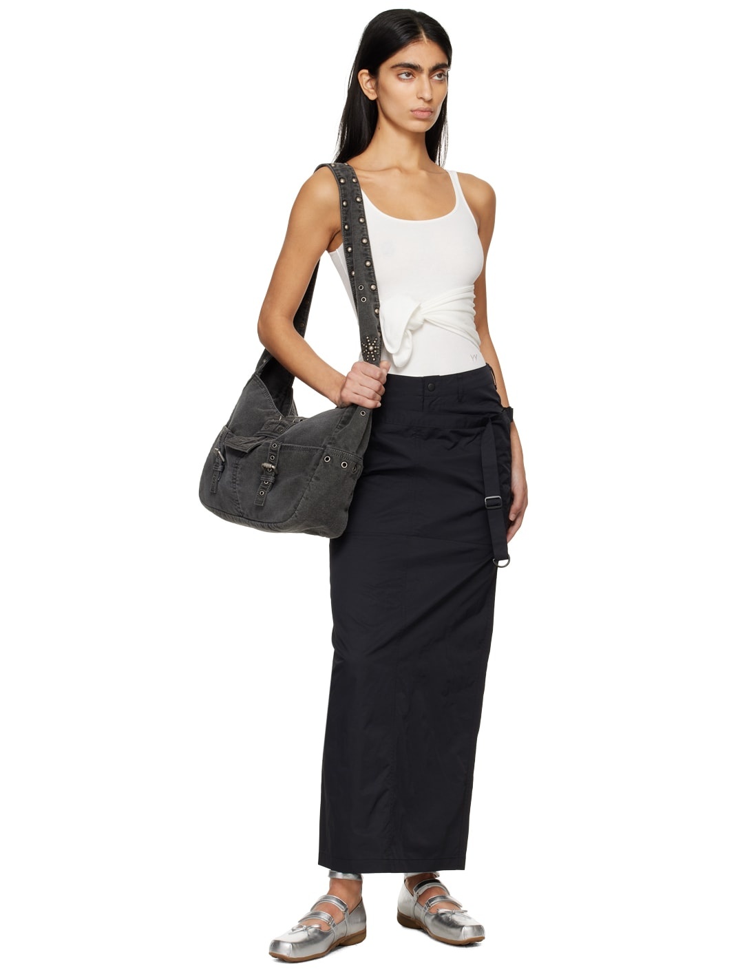 Black Layered Maxi Skirt - 4