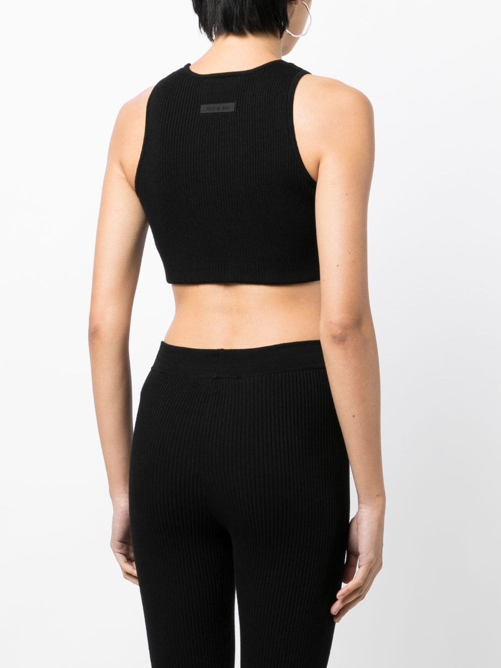 logo-patch ribbed crop top - 4