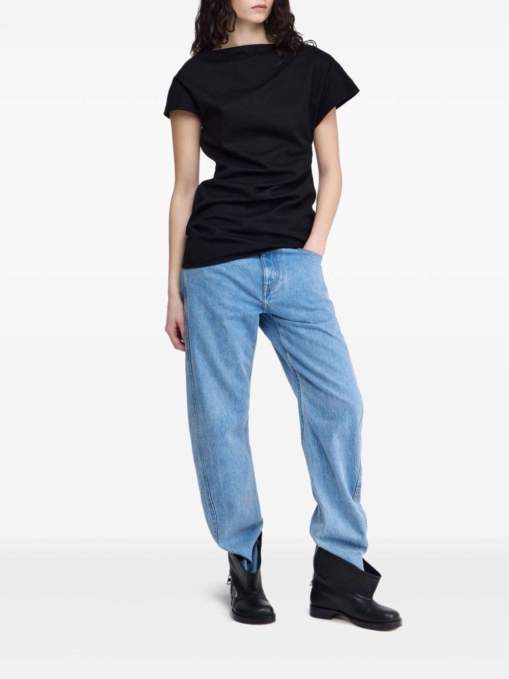 draped asymmetric blouse - 2