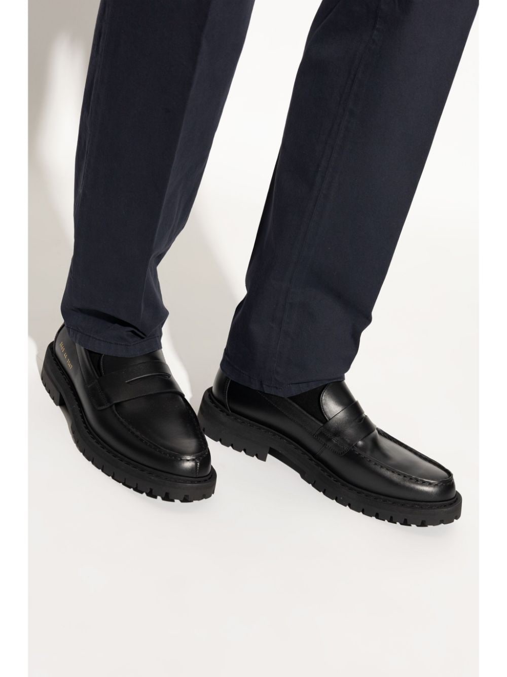 round toe leather loafers - 2