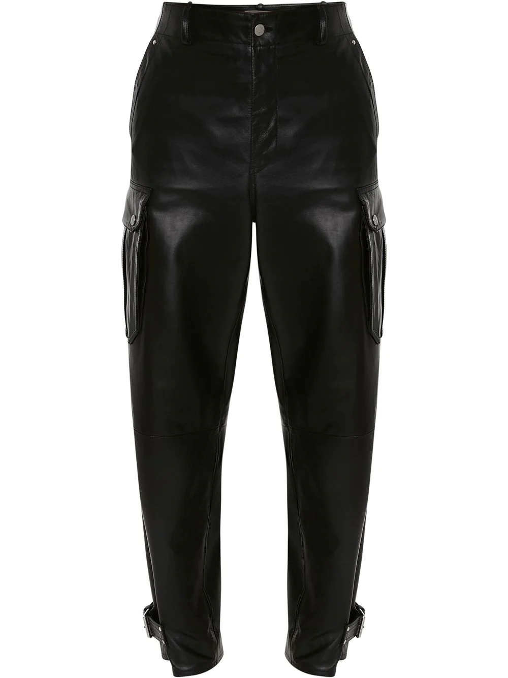 straight-leg leather trousers - 1