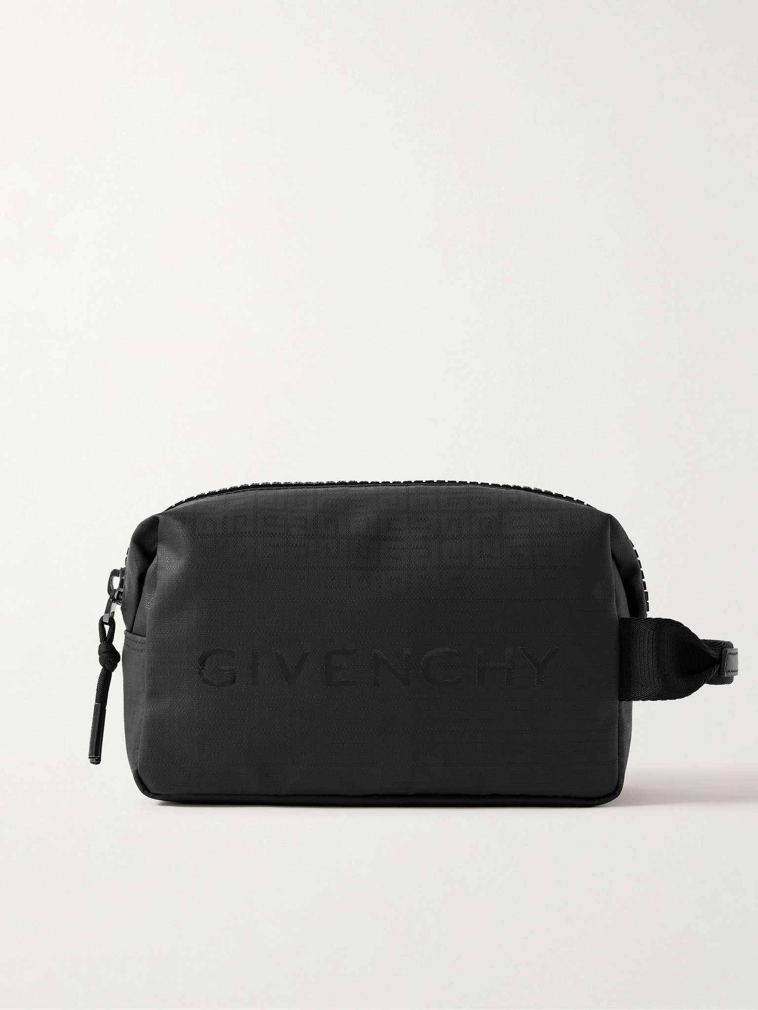 G-Zip Logo-Print Webbing-Trimmed Coated-Nylon Jacquard Wash Bag - 1
