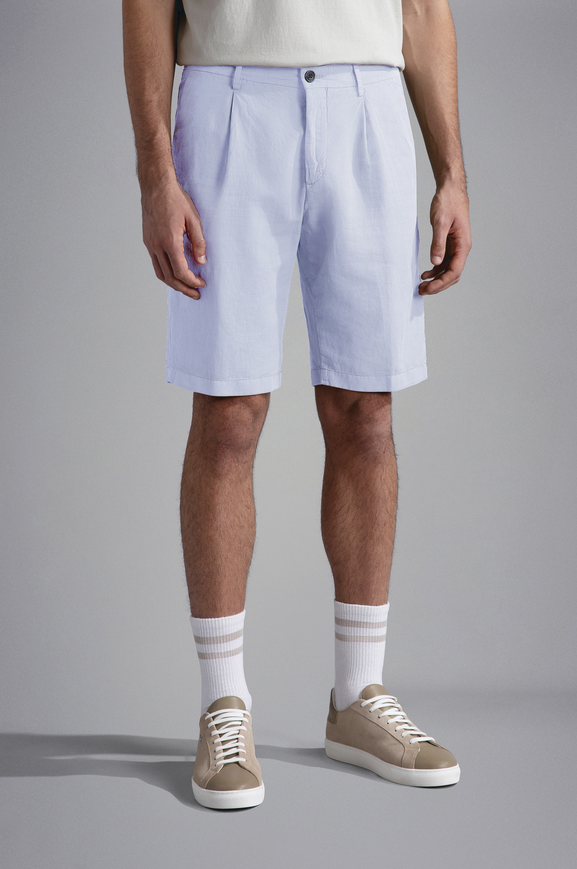 LINEN E COTTON BERMUDA SHORTS - 6