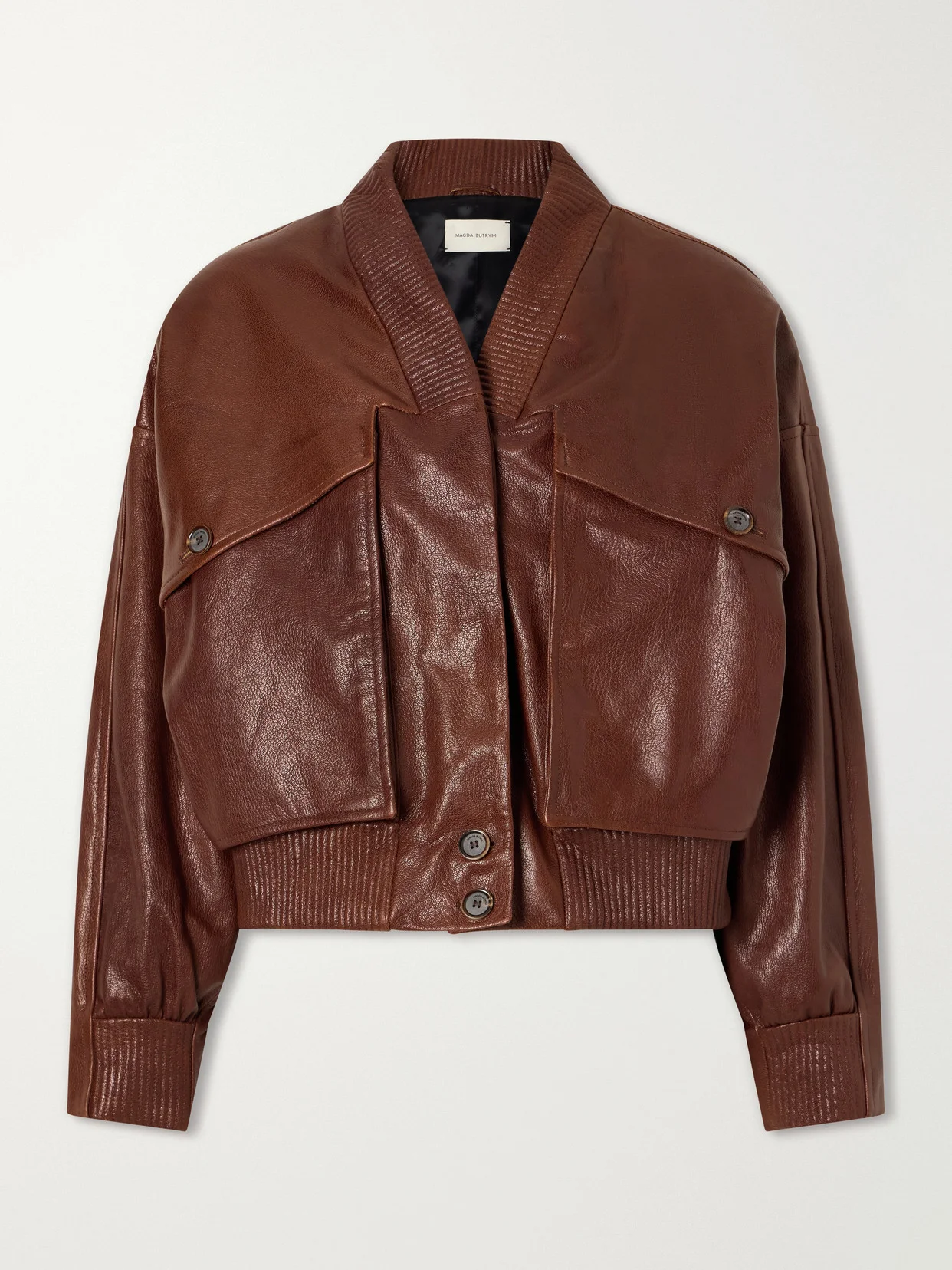 Cropped Leather Jacket - 1