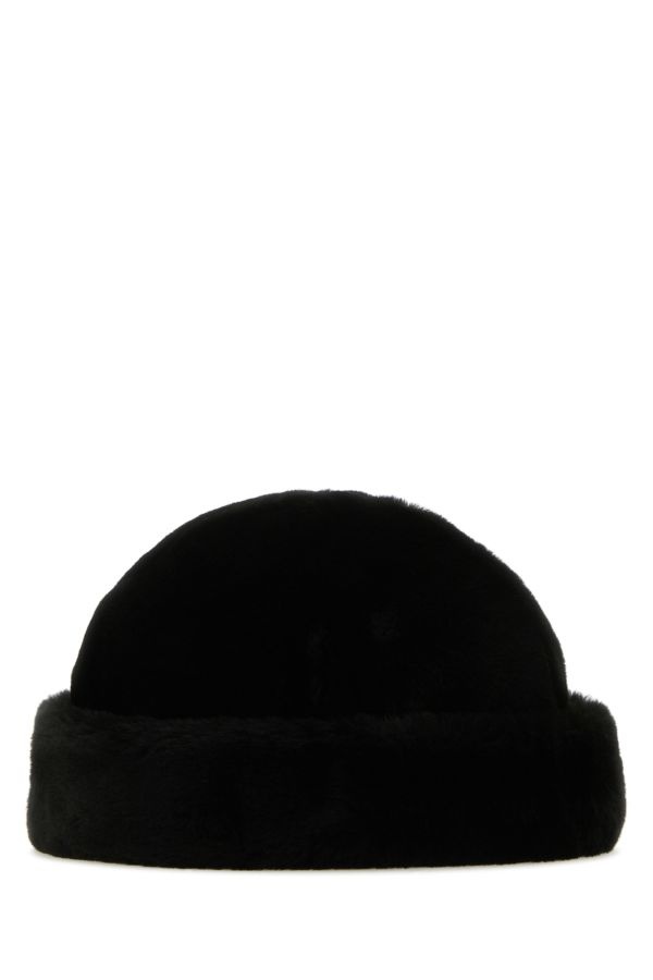Prada Man Black Shearling Padded Hat - 1
