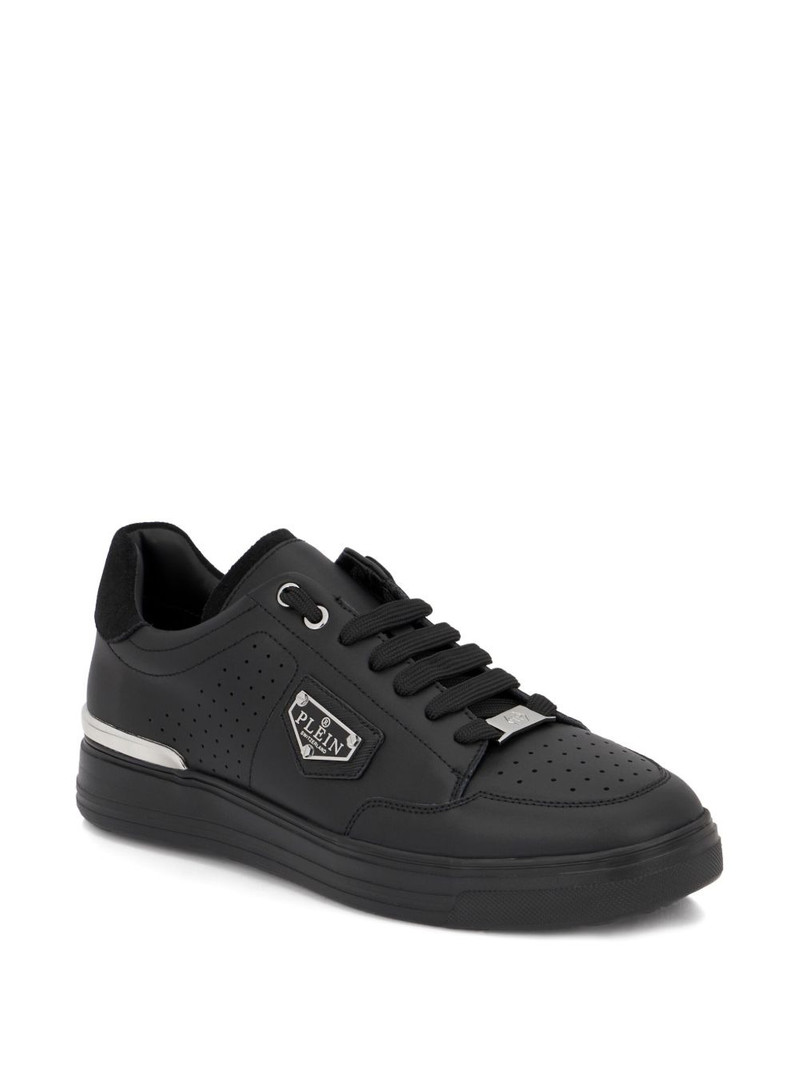 PHILIPP PLEIN triangle plaque low-top trainers outlook