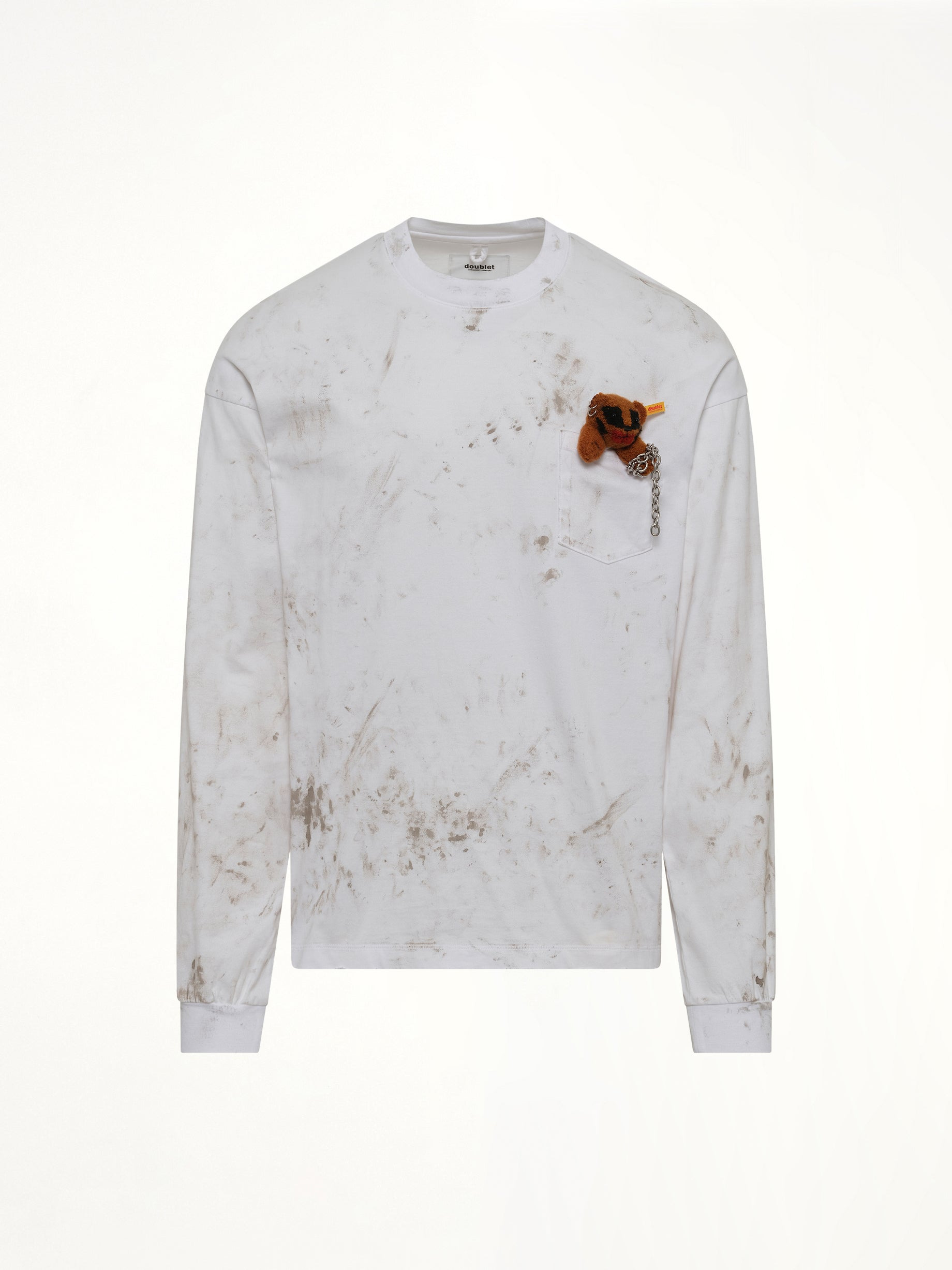 Long Sleeve T-Shirt With Villain Bear in White - 2