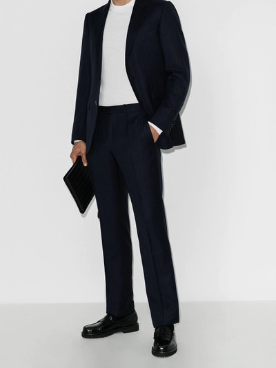 Ermenegildo Zegna Milano tonal stripe two-piece tailored suit outlook