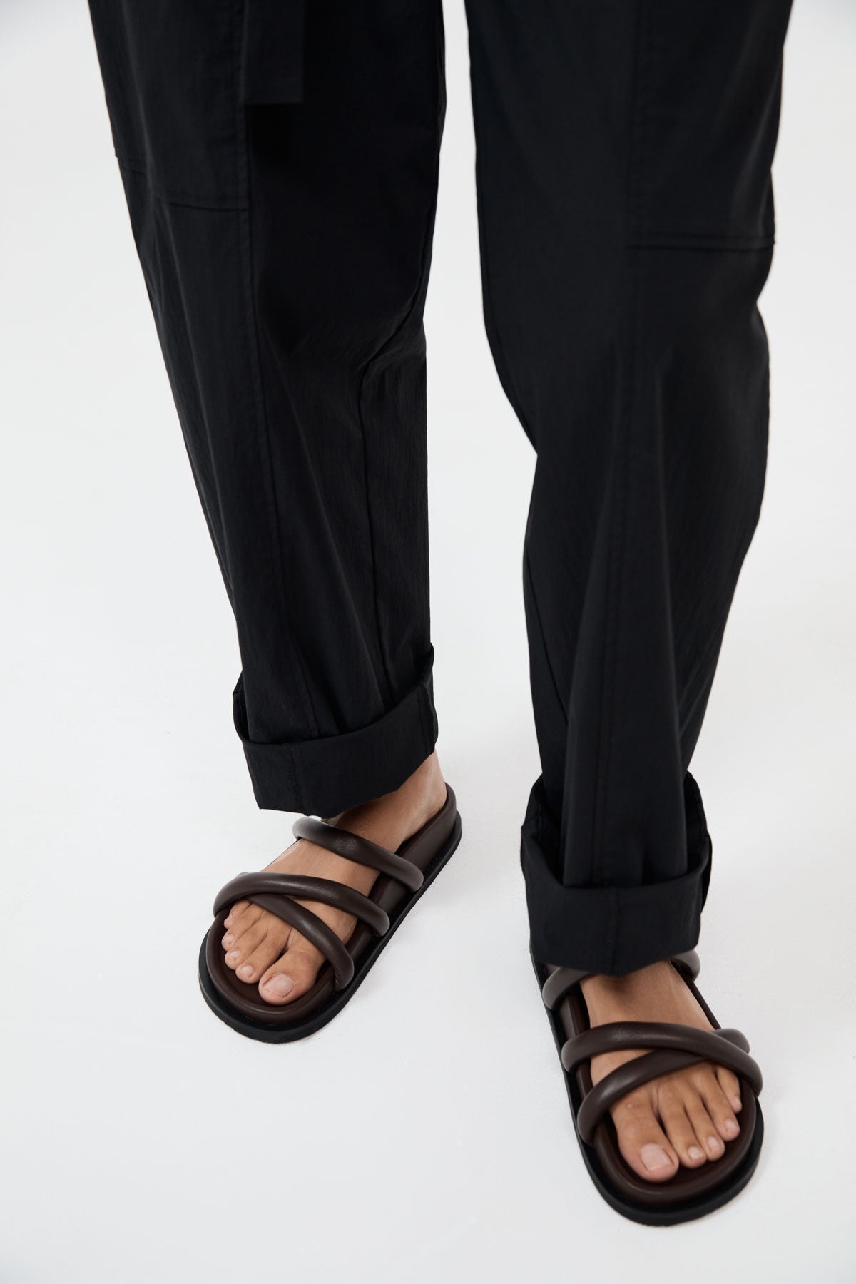 Soft Cross Strap Slide - Chocolate - 2