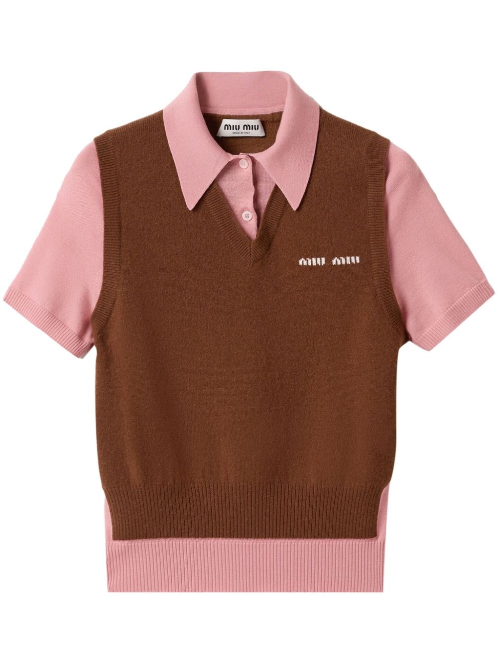 logo-intarsia polo top - 1
