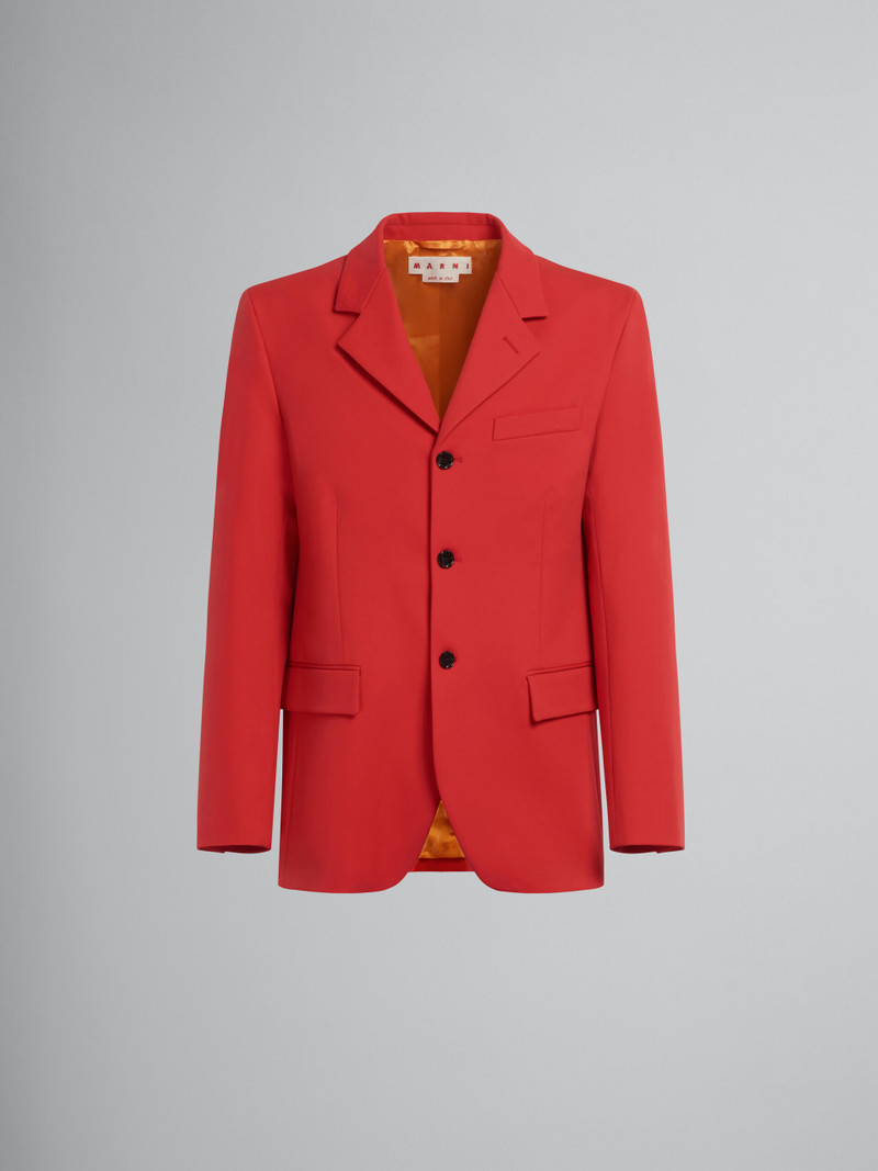 RED SINGLE-BREASTED BLAZER IN STRETCH-JERSEY 1