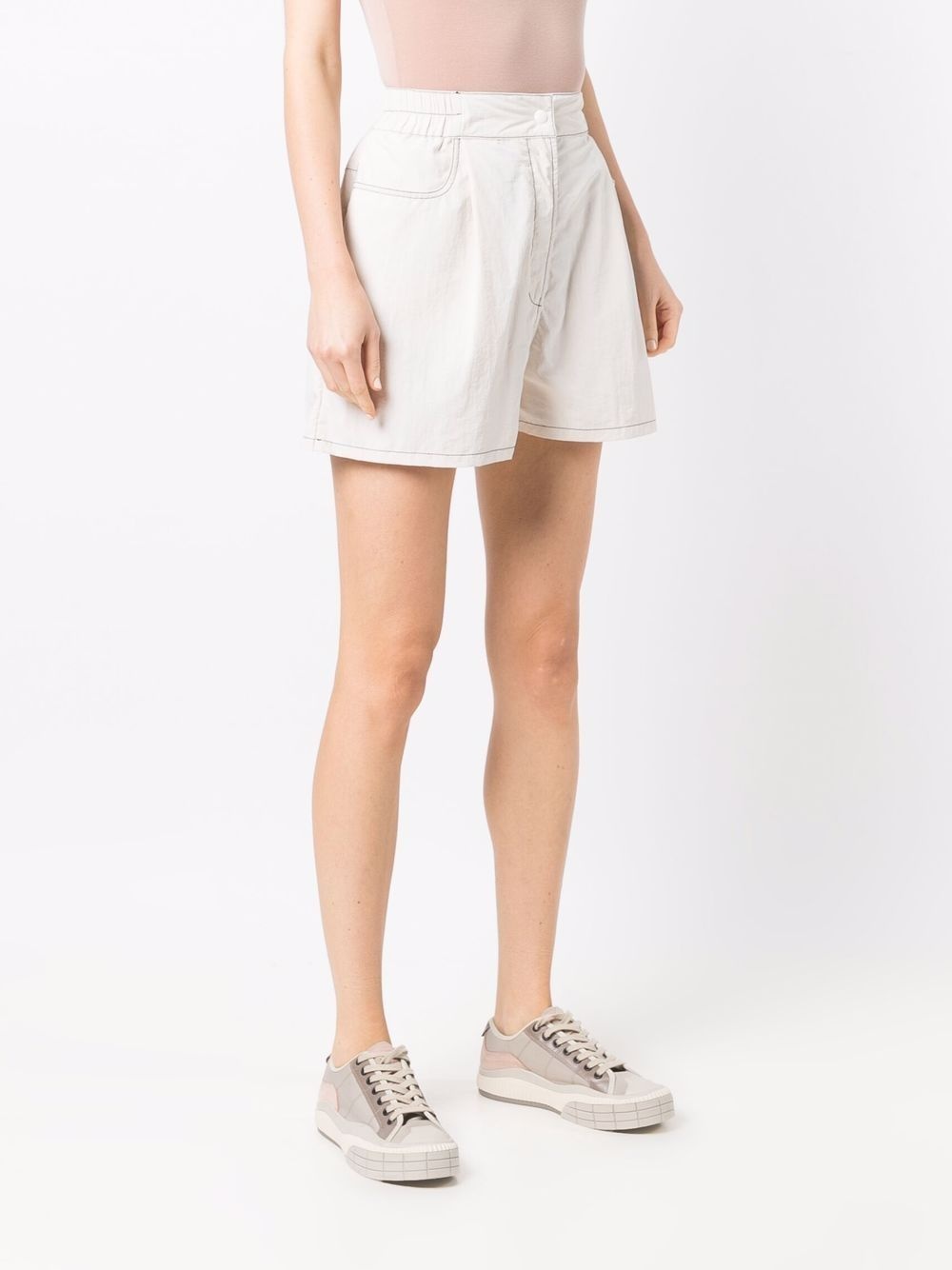 wide-leg stitch-detail shorts - 3