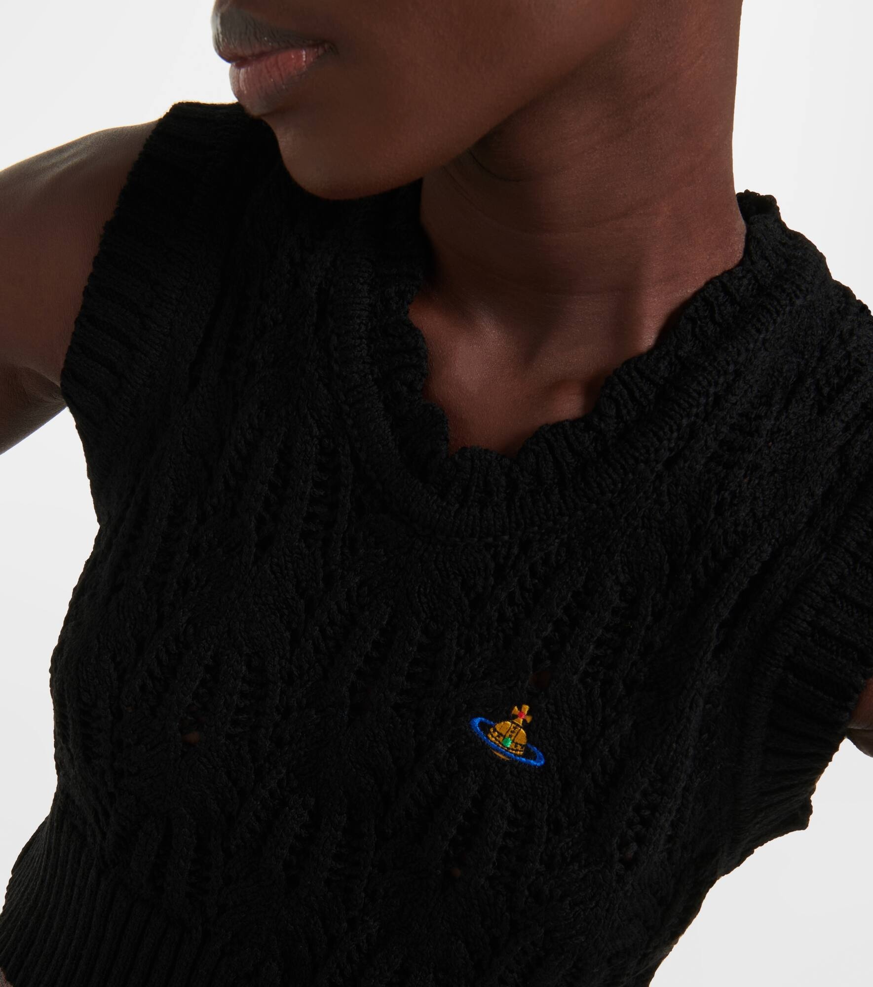Samantha open-knit wool crop top - 4