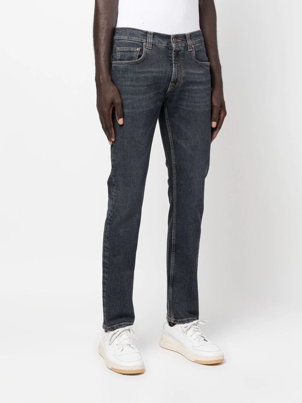 logo-patch slim-cut jeans - 3