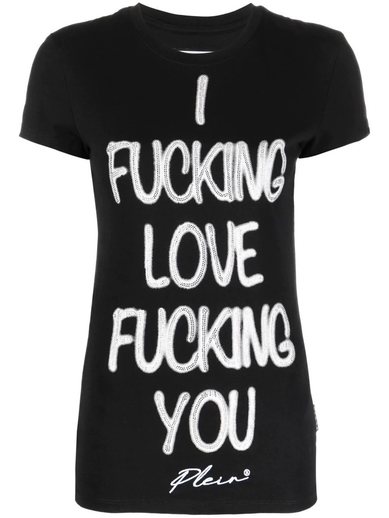 slogan-print T-shirt 1