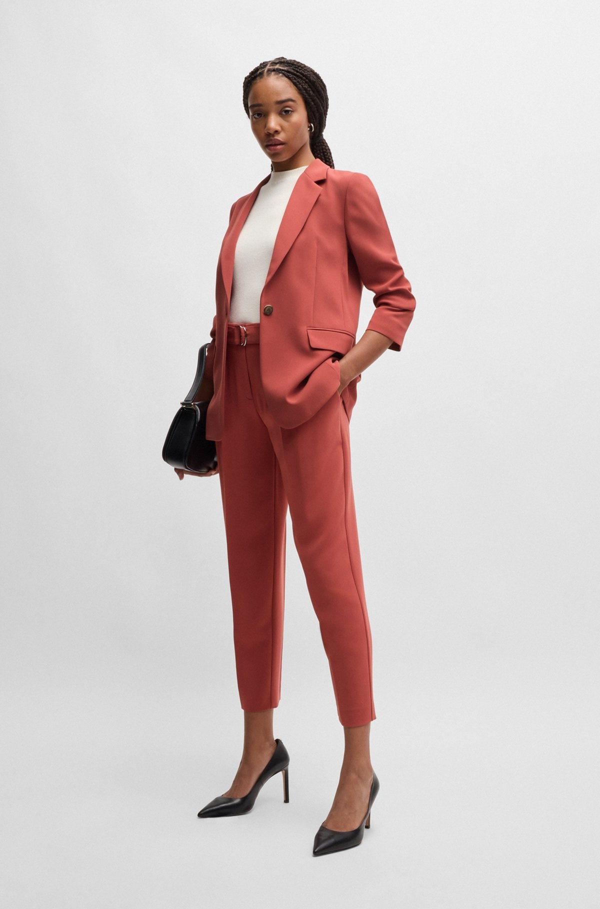 REGULAR-FIT JACKET IN CREASE-RESISTANT CREPE - 3