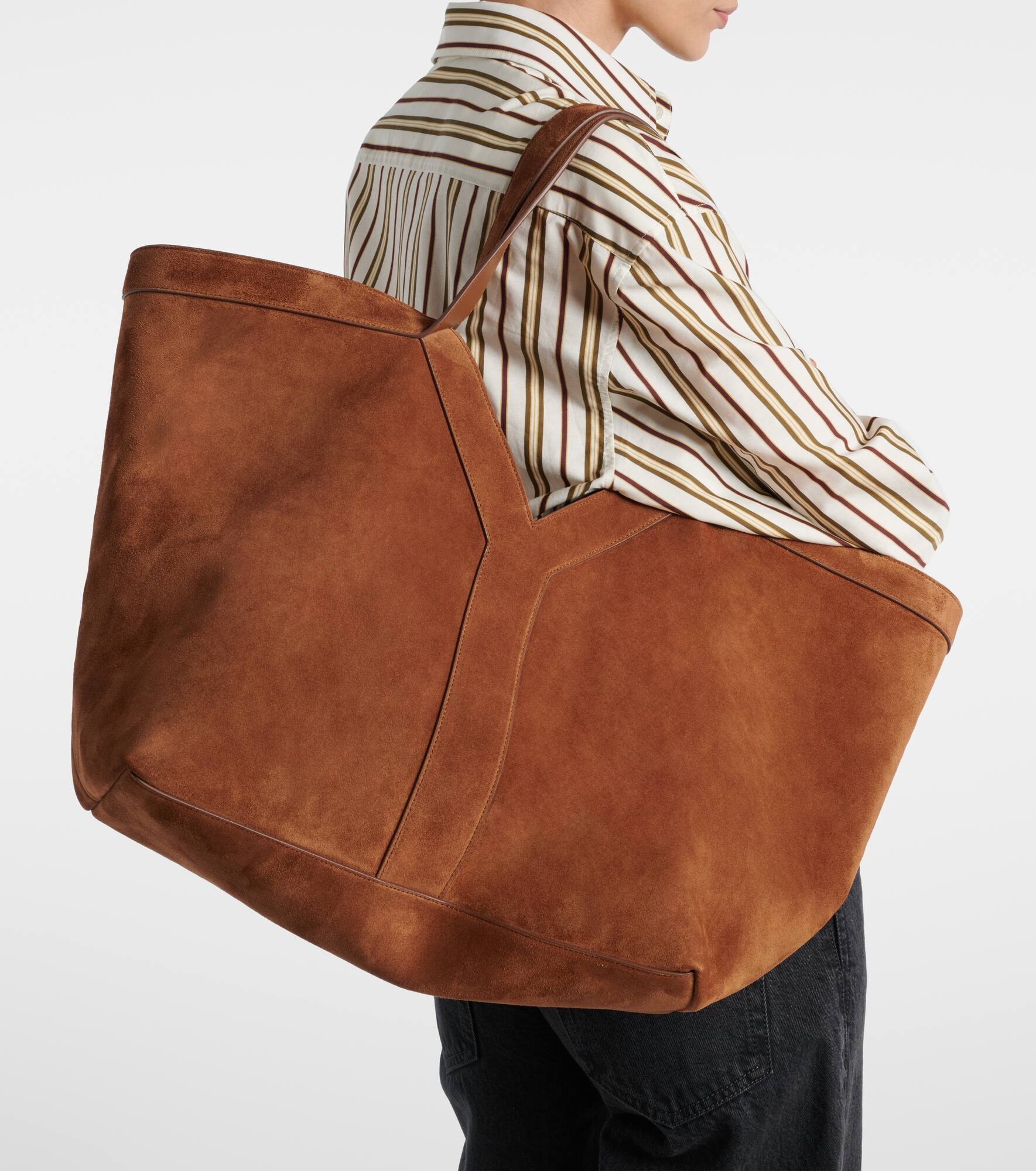 Y suede tote bag - 7