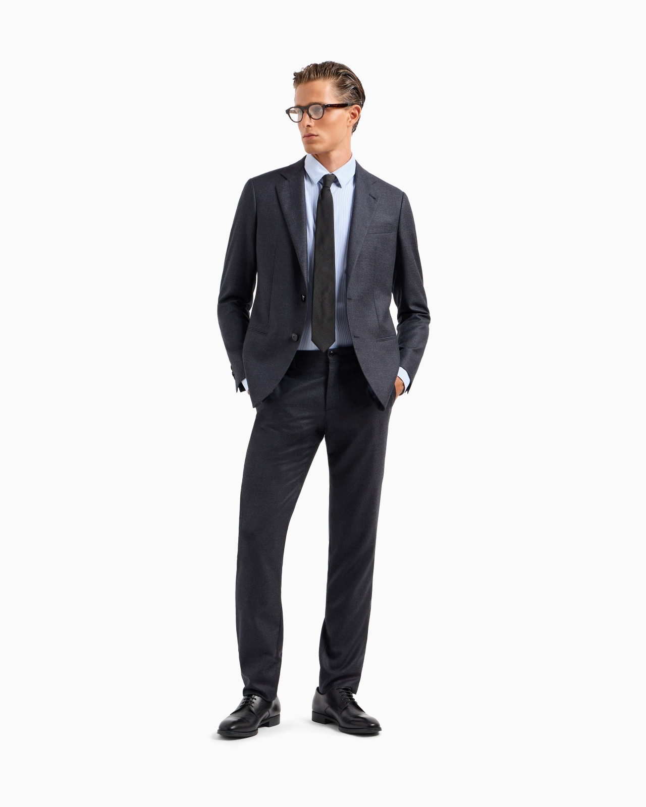 Single-breasted Soho line suit in virgin wool mélange - 2