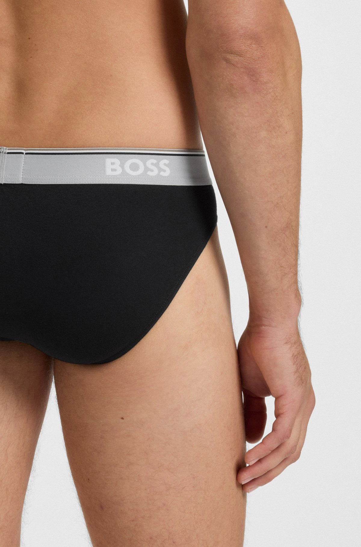 THREE-PACK OF STRETCH-COTTON BRIEFS WITH LOGO WAISTBANDS - 5