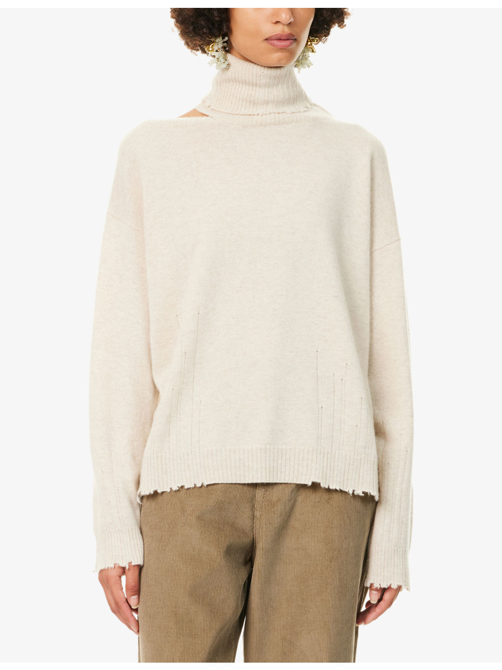 High-Neck Relaxed-fit Cashmere Top - 3