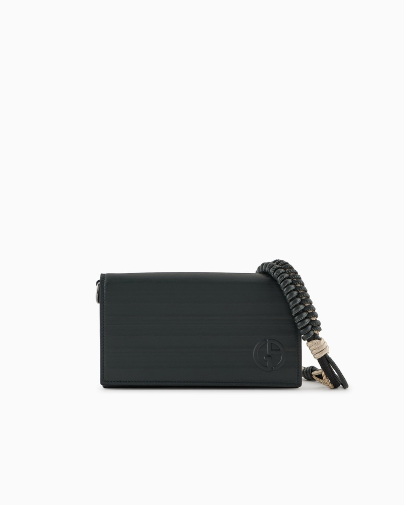 MOBILE PHONE HOLDER IN PLEATED NAPPA LEATHER - 1