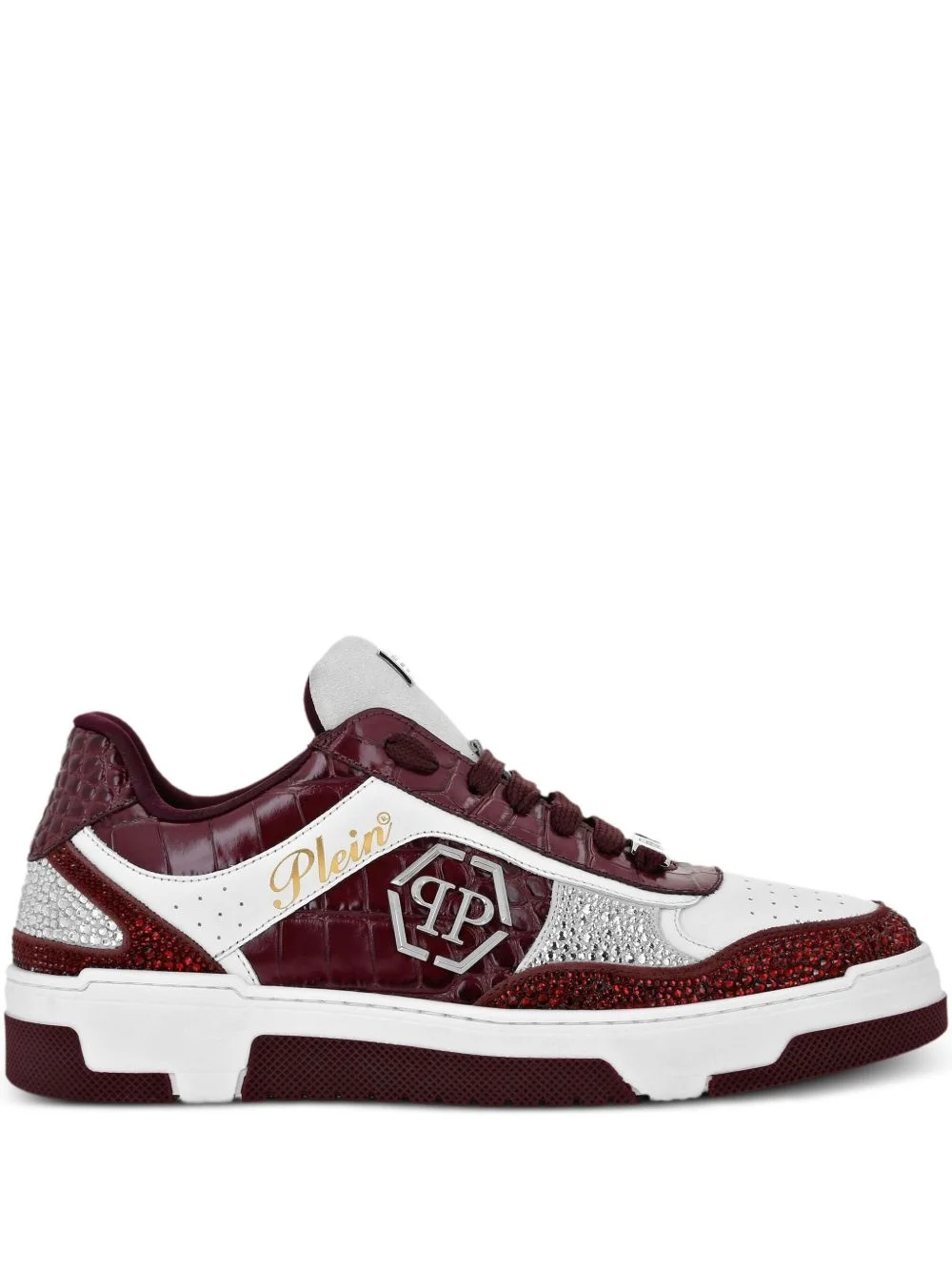 Mix crocodile-effect sneakers - 1