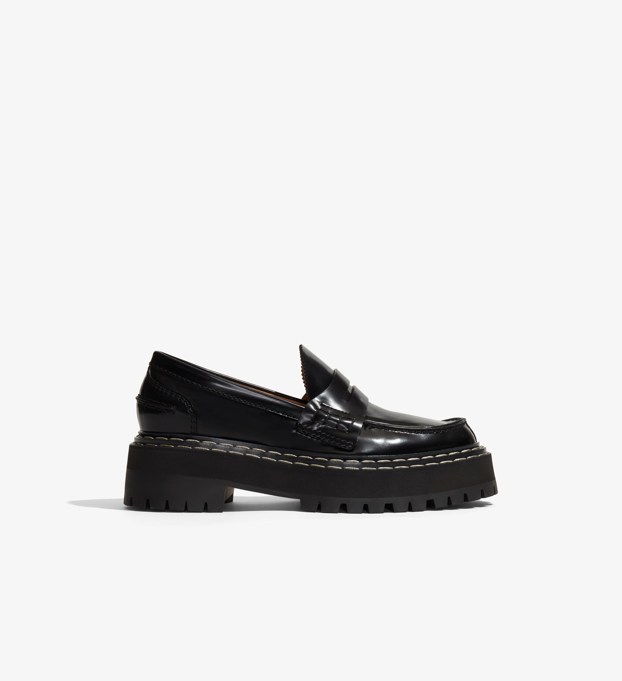 Lug Sole Platform Loafers in Spazzolato Leather - 1
