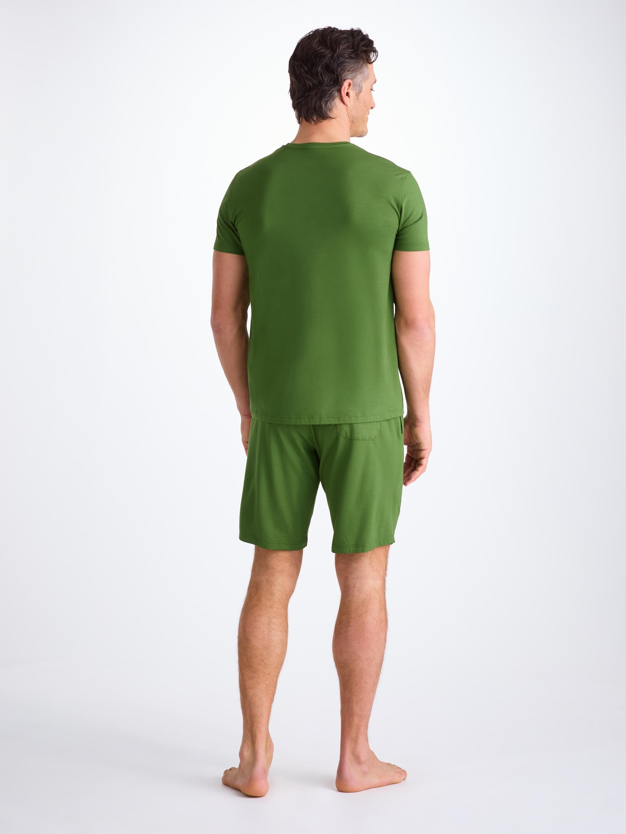 Men's Lounge Shorts Basel Micro Modal Stretch Leaf Green - 4
