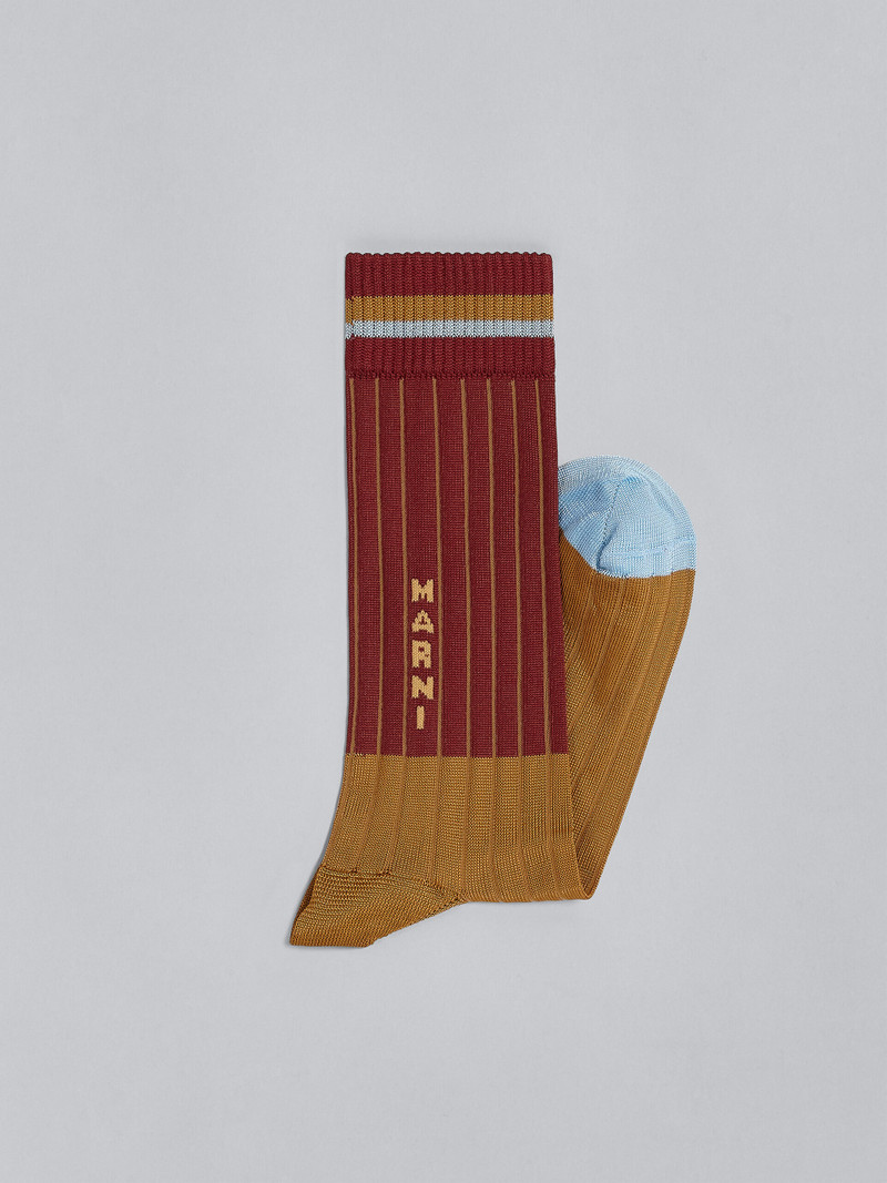 Marni BROWN TWO-TONE VISCOSE SOCKS outlook
