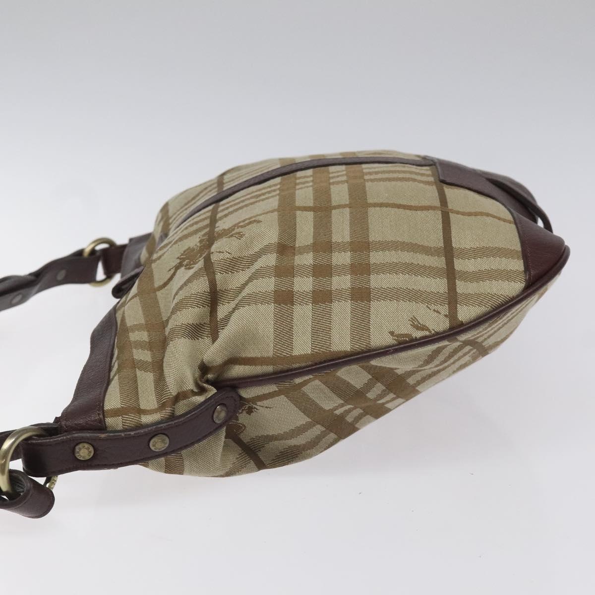 Burberry Nova Check Shoulder Bag Canvas Leather Beige Brown - 5