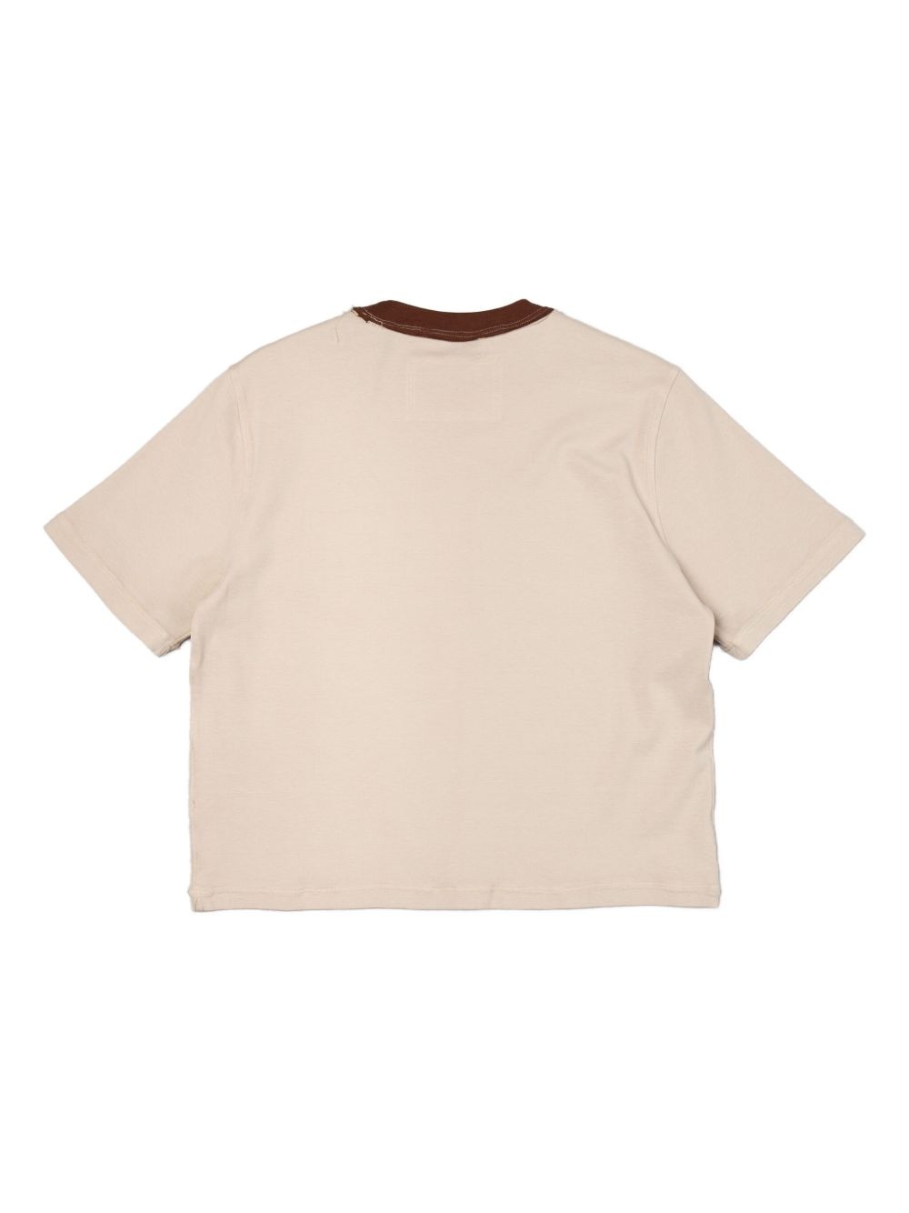 contrasting-trim T-shirt - 2