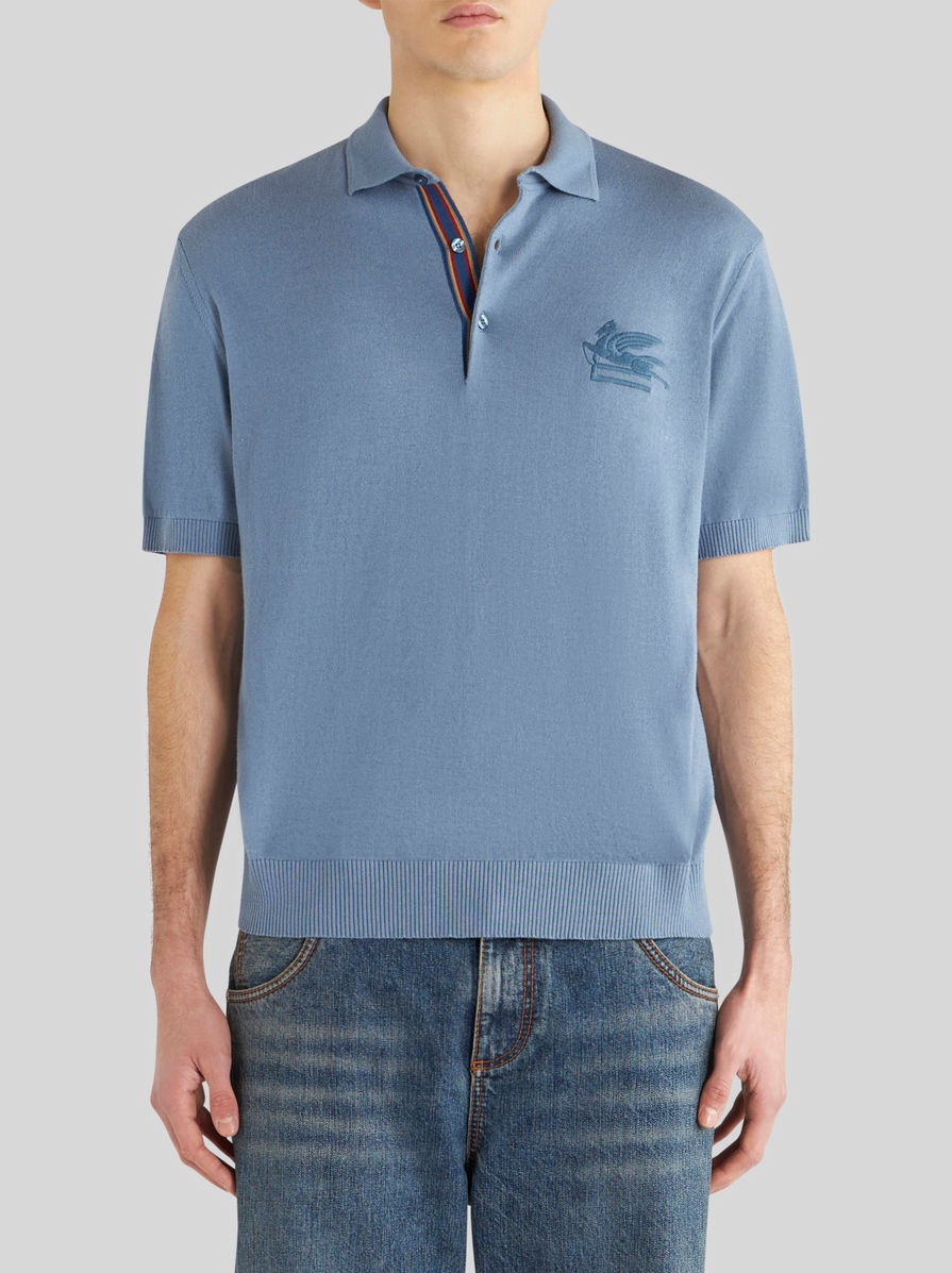 CASHMERE AND COTTON POLO SHIRT WITH LOGO - 2